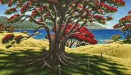 Old Man Pohutukawa Lottin Point by Tony Ogle