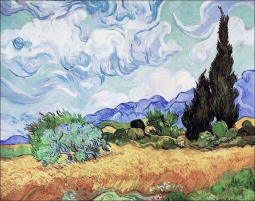 Cypress Trees Print by Vincent Van Gogh